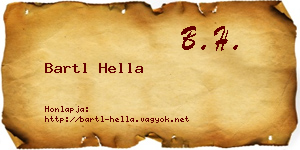 Bartl Hella névjegykártya